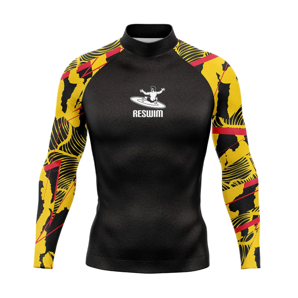 Men's Swimsuit Swimming T-shirt Beach UV Protection Swimwear Rash Guards Boys Long Sleeve Surfing Diving Swimsuit Surf Rashguard