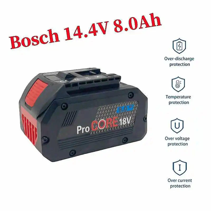 14.4V 8.0Ah 100% original rechargeable lithium battery for Bosch cordless tools, high-power 5C power battery