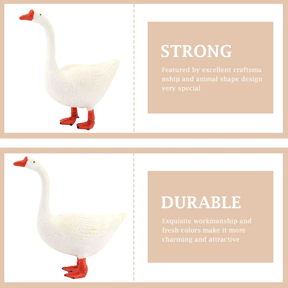 Miniature Animal Figurines Swan Ornaments Outdoor Toys Tabletop Sculpture Plastic Craft Child for Kids Home Accessories