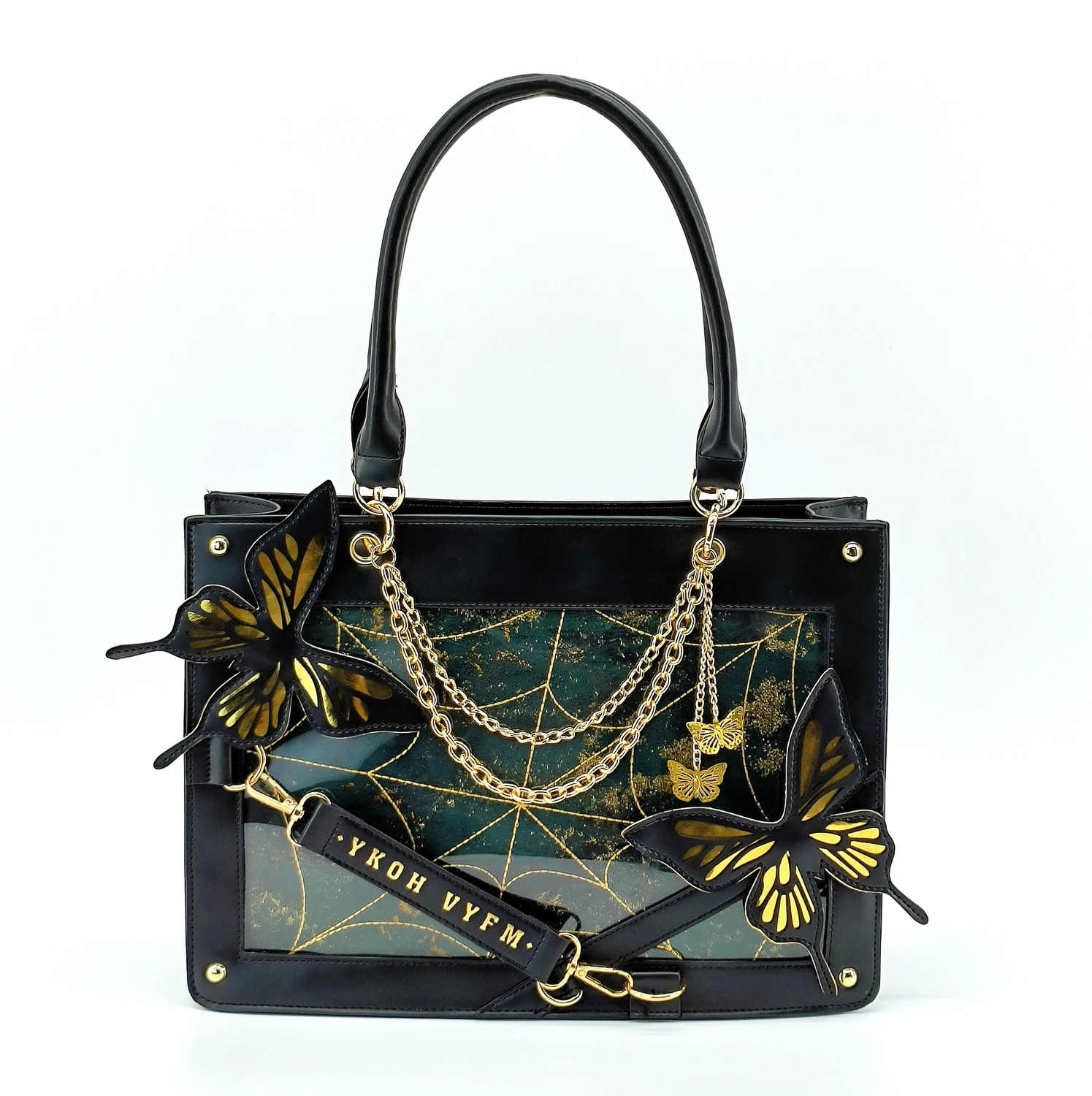 Y2K Labyrinth Butterfly Spider Web Letter ChainHandbags DlY Transparent lta Bag Lolita GothicTote Vintage Fashion Shoulder Bag