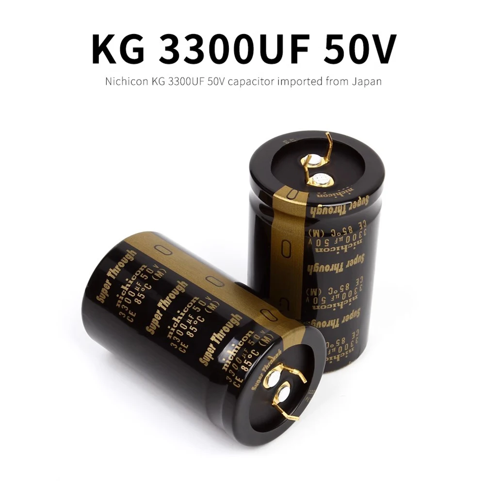 2pcs 30x50mm Nichicon KG Super Through 50V 3300Uf 50V 85°  Pitch 10mm Audio Frequency Electrolytic Capacitors