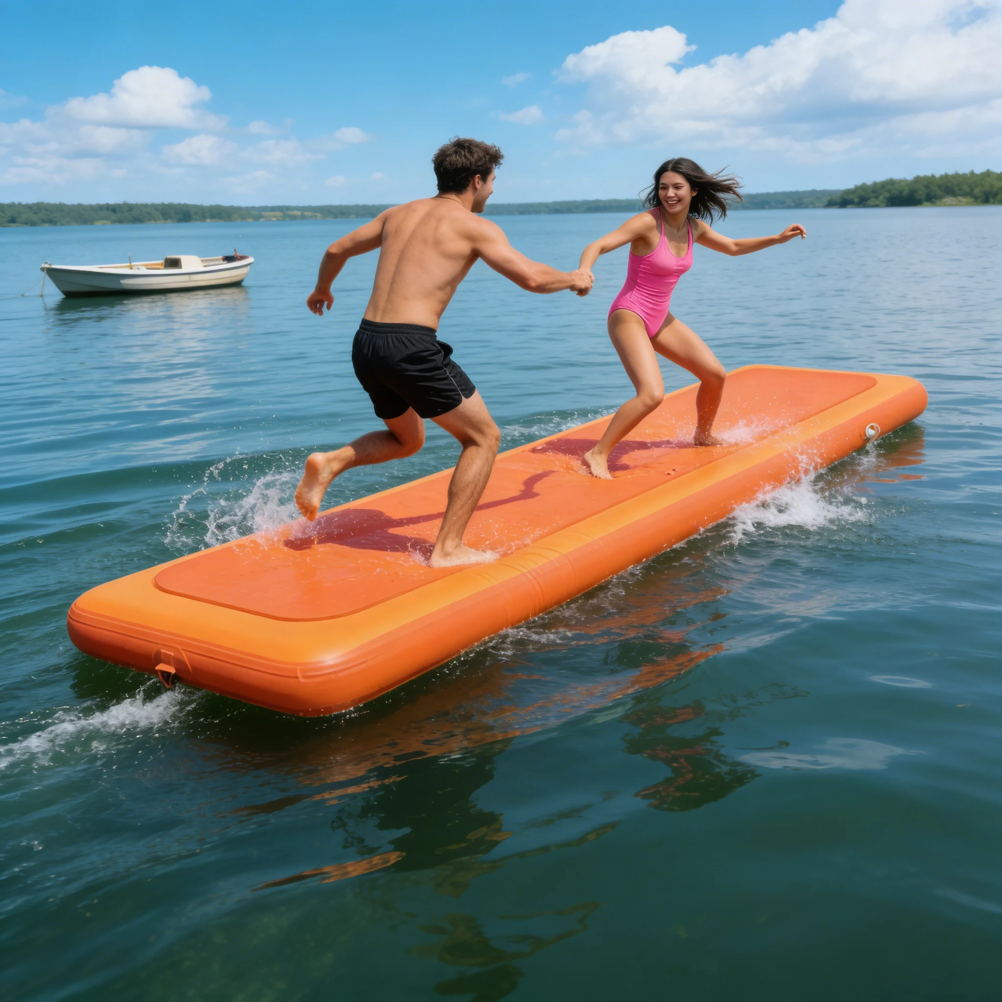 Inflatable Floating Platform Pool Sun Lounger Bed Soft Flocked for Adult Pool Sunbath Tanning Leisure Rest