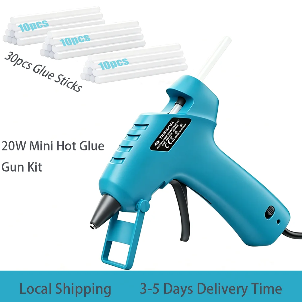 20W Mini Hot Glue Gun Kit 30Pcs Glue Sticks Fast Heating Anti-Drip Nozzle Small Electric Glue Gun For Crafts DIY Home Repairs School Projects Holiday Making