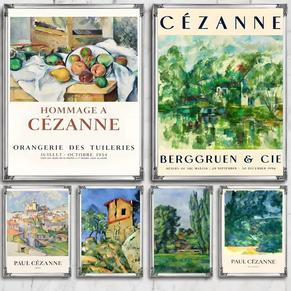 Artist Colorful P-Paul Cezanne Poster Self Adhesive Wall Decor Waterproof Removable for Bedroom Living Room bar Gift