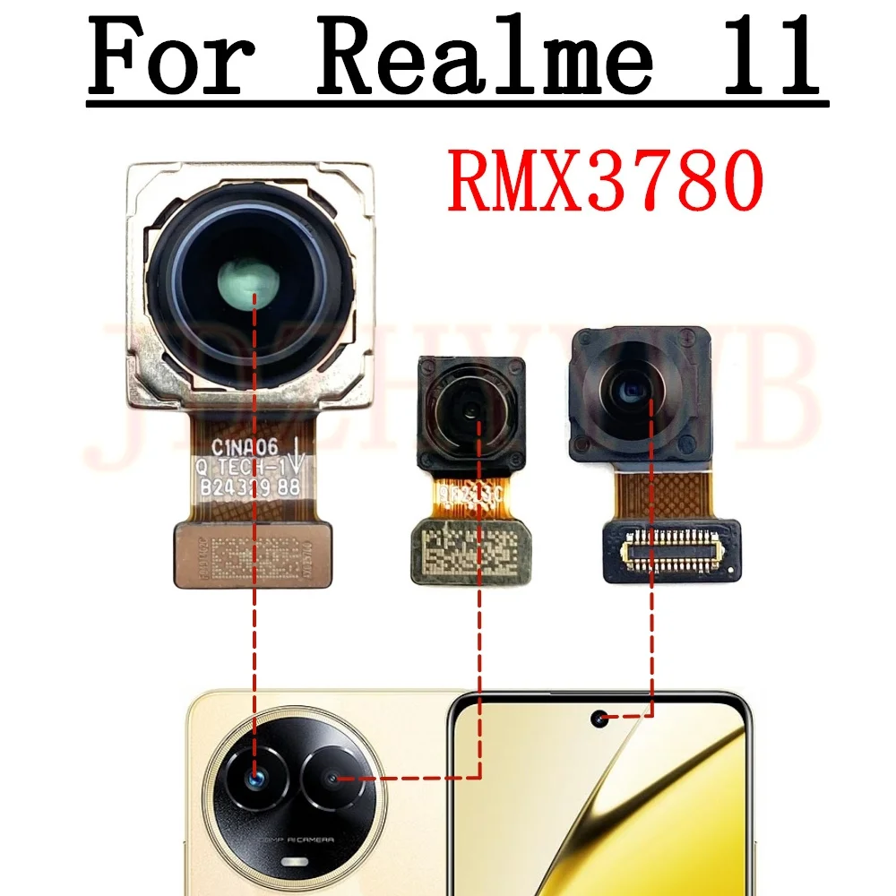 Best Quality Front Facing Selfie Rear Camera For Realme 11 RMX3780 Main Wide Back Camera Phone Flex Cable For Realme11