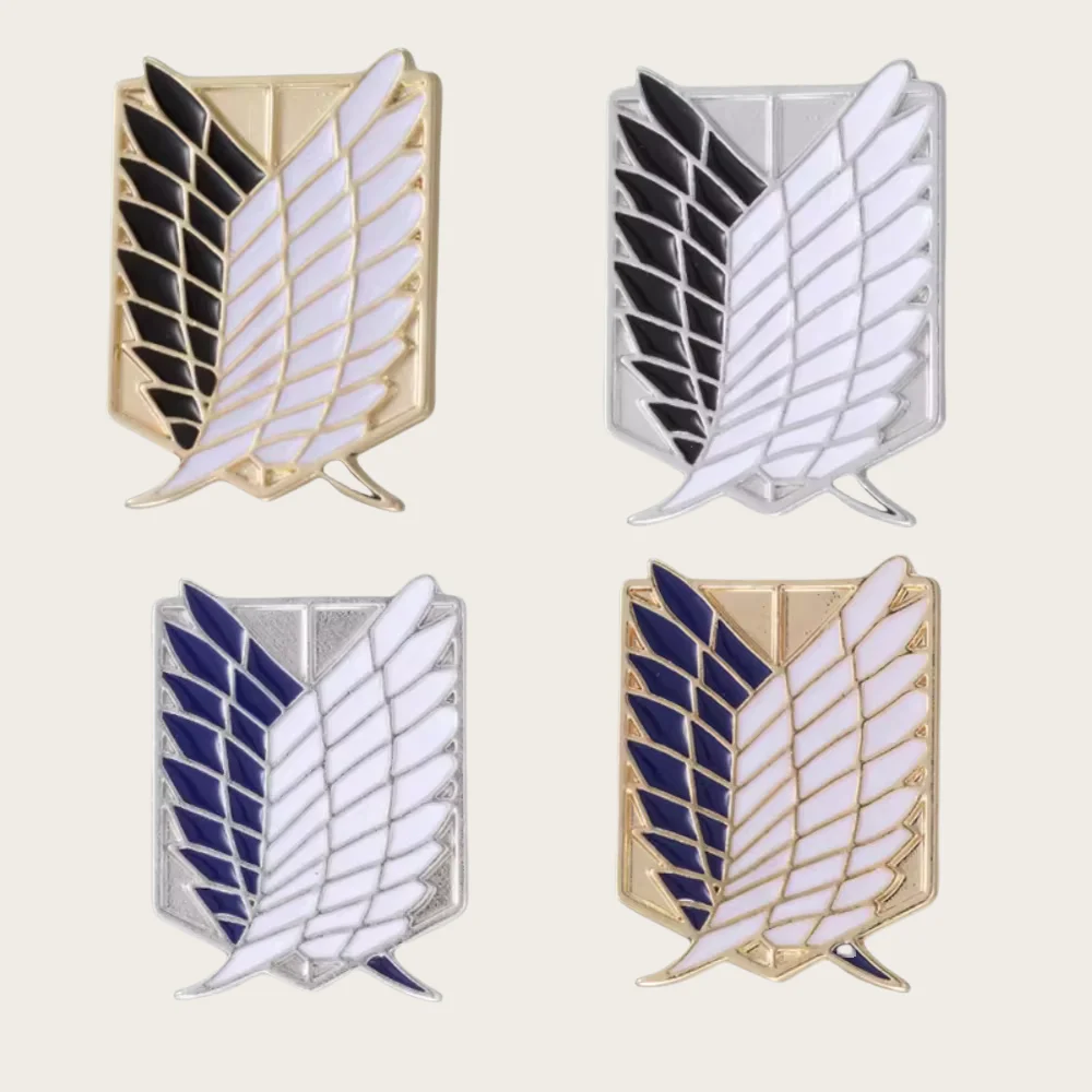 Japanische Anime Angriff auf Titan Emaille Pin Eren Jaeger Mikasa Ackerman Jiyuu No Tsubasa Cartoon Brosche Mode Revers Abzeichen Geschenke