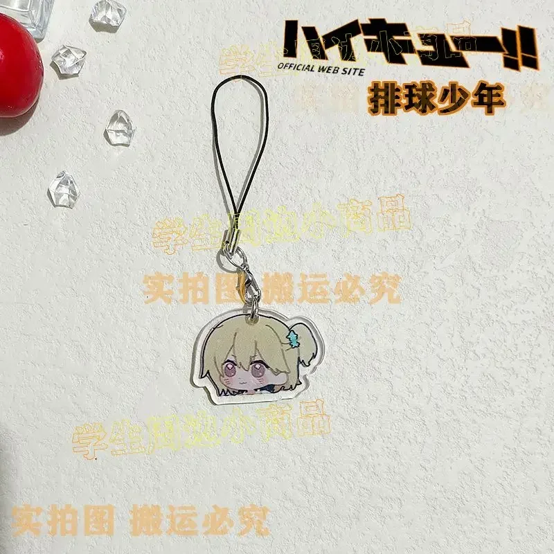 Haikyuu Anime Phone Chain Kozume Kenma Oikawa Tooru Cartoon Rope Lanyard Acrylic Pendant Kawaii Hanging Q Version Accessories