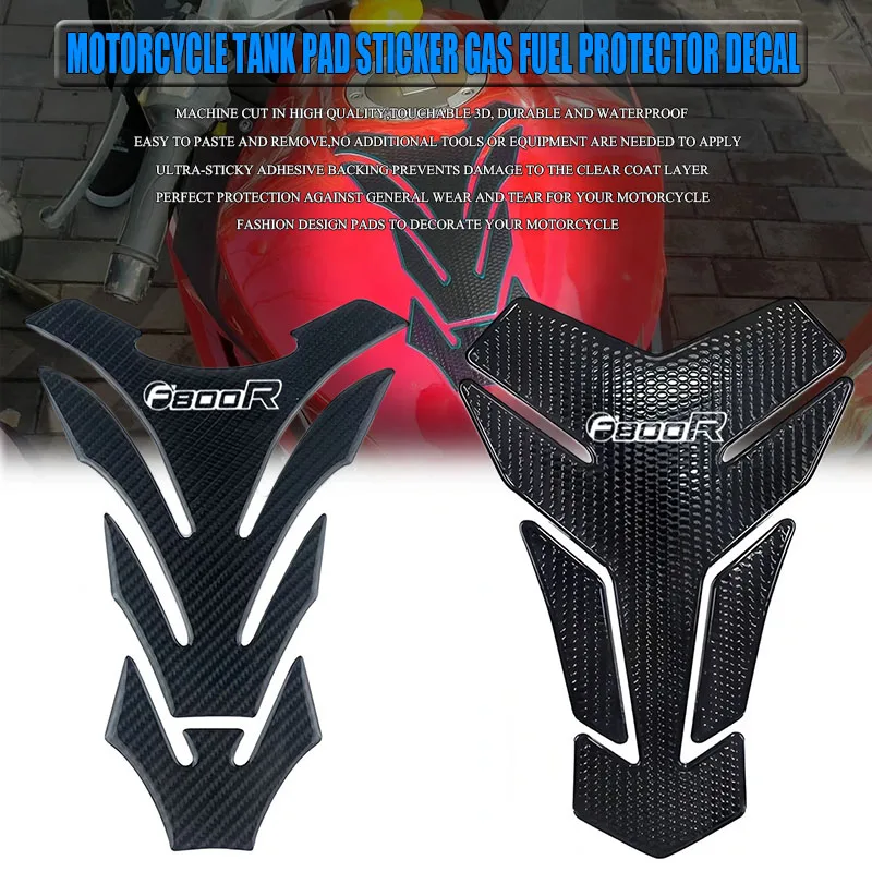 Carbon Fiber Motorcycle Fuel Tank Pad Cover Protector Decal Stickers For F800R F 800R