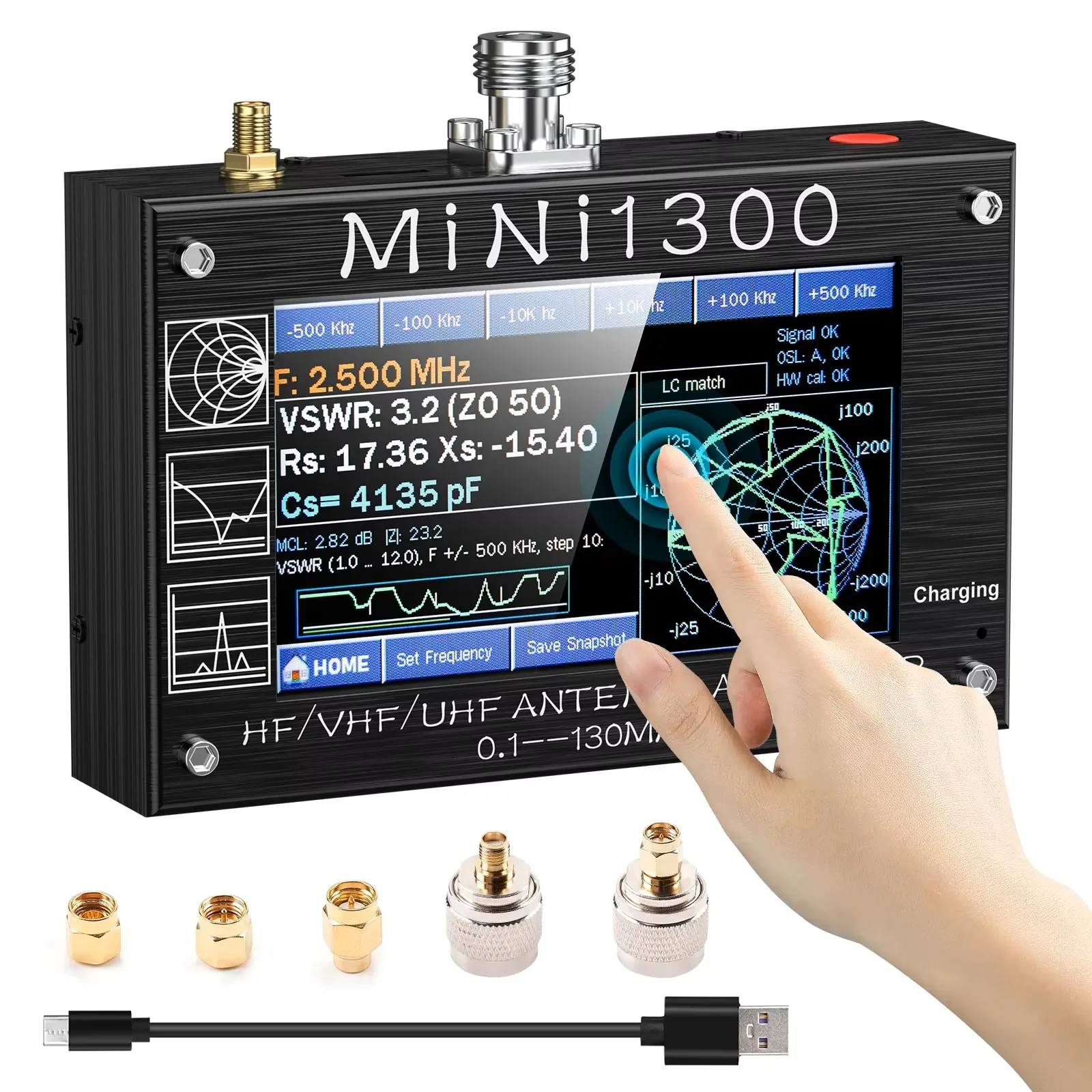 その他 Analyzer mini ifp3000 Mini1300 Antenna Analyzer 4.3 Inch 0.1-1300MHz HF VHF UHF Antenna