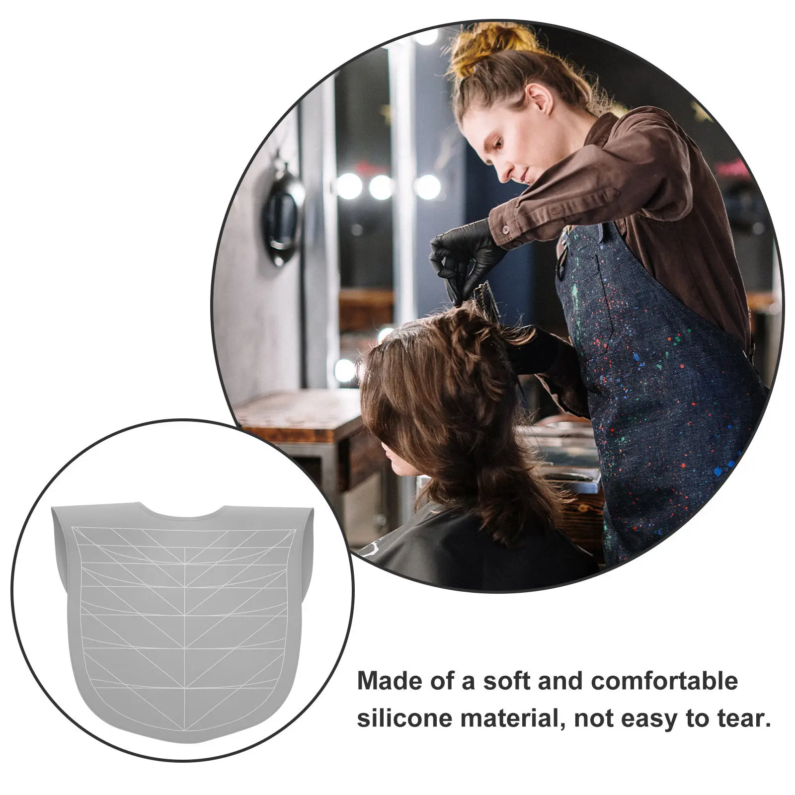Hair Cutting Guide Collar Soft Silicone Extended Neck Protection Salon Mat Barber Neck Haircut Cape for Stylist
