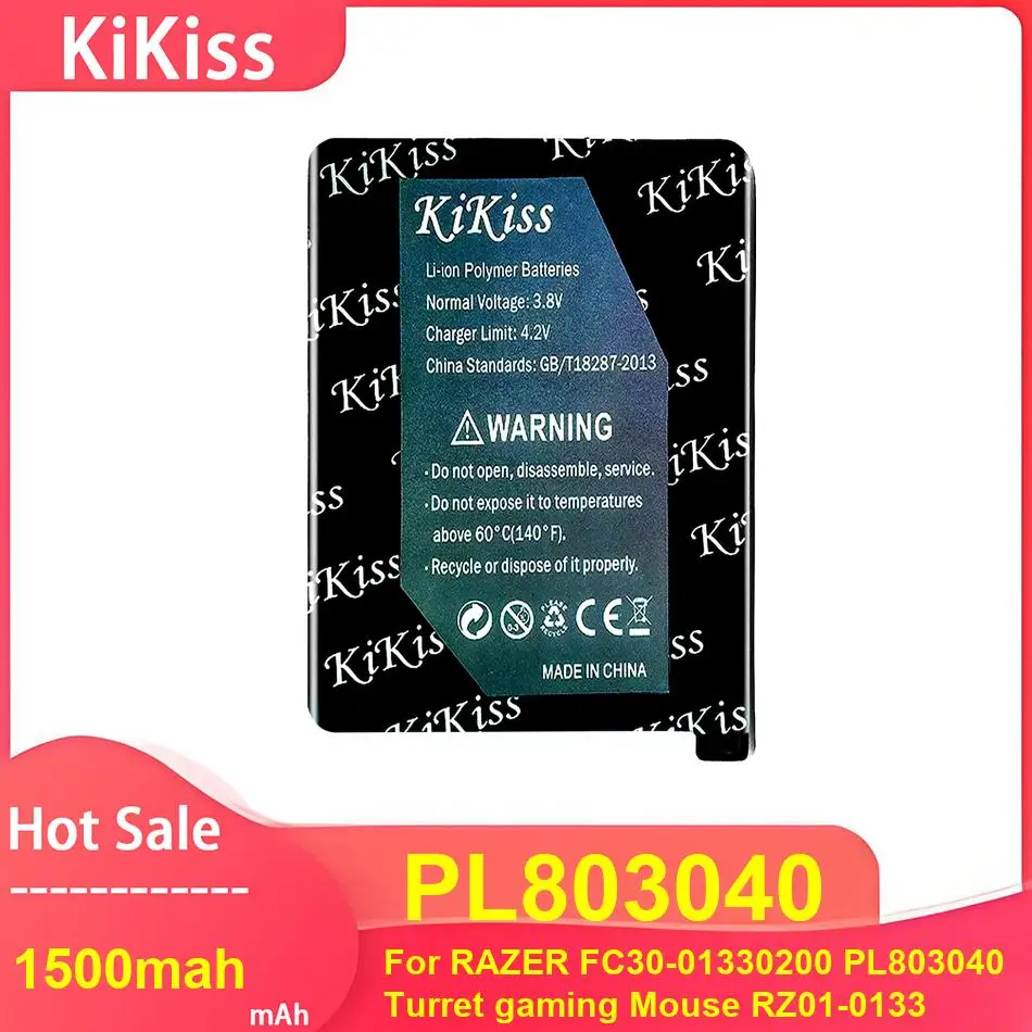 

Аккумулятор KiKiss для RAZER FC30-01330200 PL803040 RZ01-0133 RZ84-01330100, аккумуляторы PL803040 1500 мАч