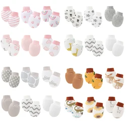 6Pairs/lot Newborn Gloves Protection Face Baby Boy Mittens Soft Cotton Anti-Scratch Gloves Cartoon Printed Girls Infant Supplies