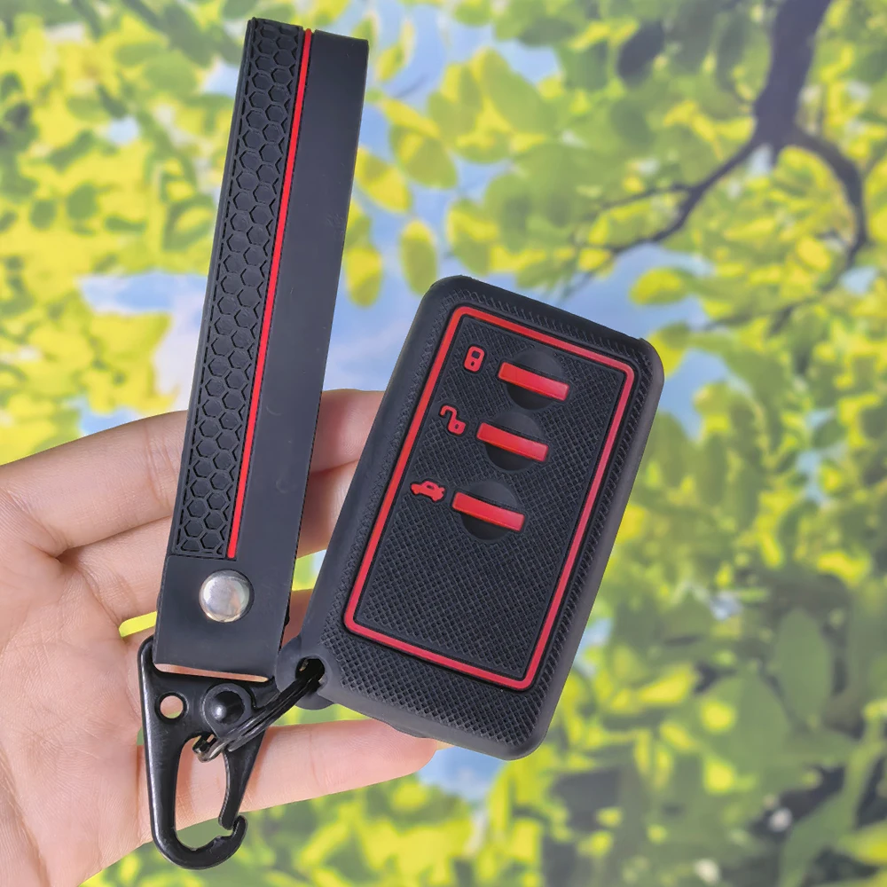 Flexible Textured Silicone Key Protector with Keychain for SUBARU Forester Impreza Legacy XV Smart 3 Buttons Key Fob