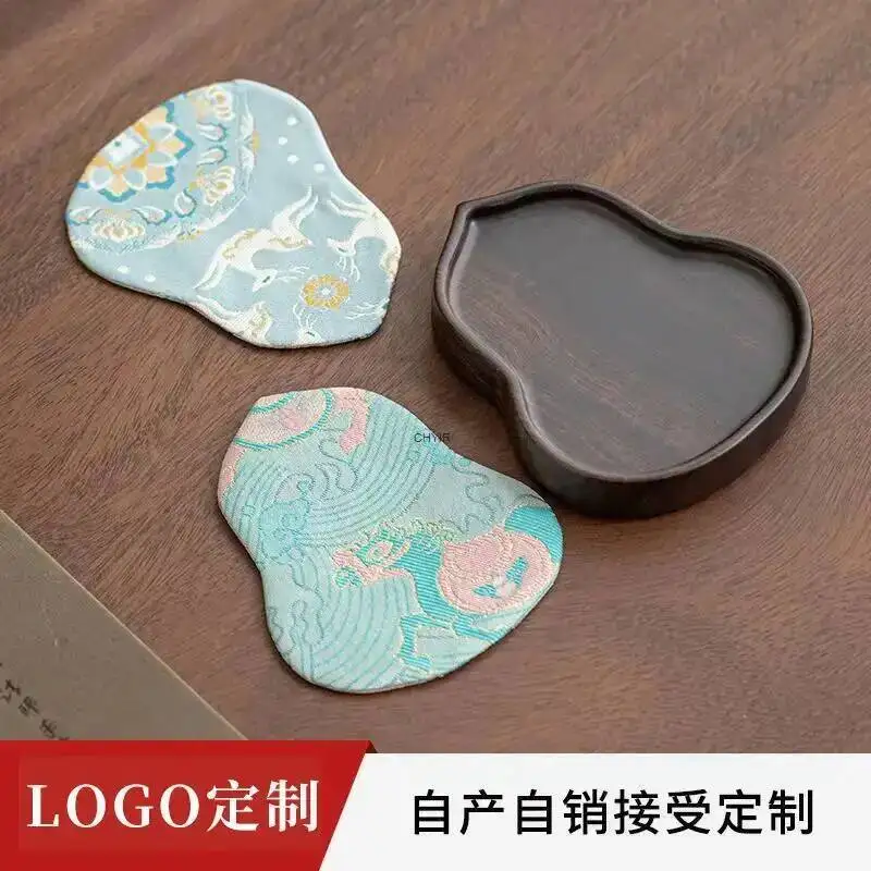 Plateau en mousse sèche, petit plateau à thé, nouveau style chinois, tapis de thé porte-bonheur en noyer, sous-verre pour théière, accessoires de service à thé domestique, pour table
