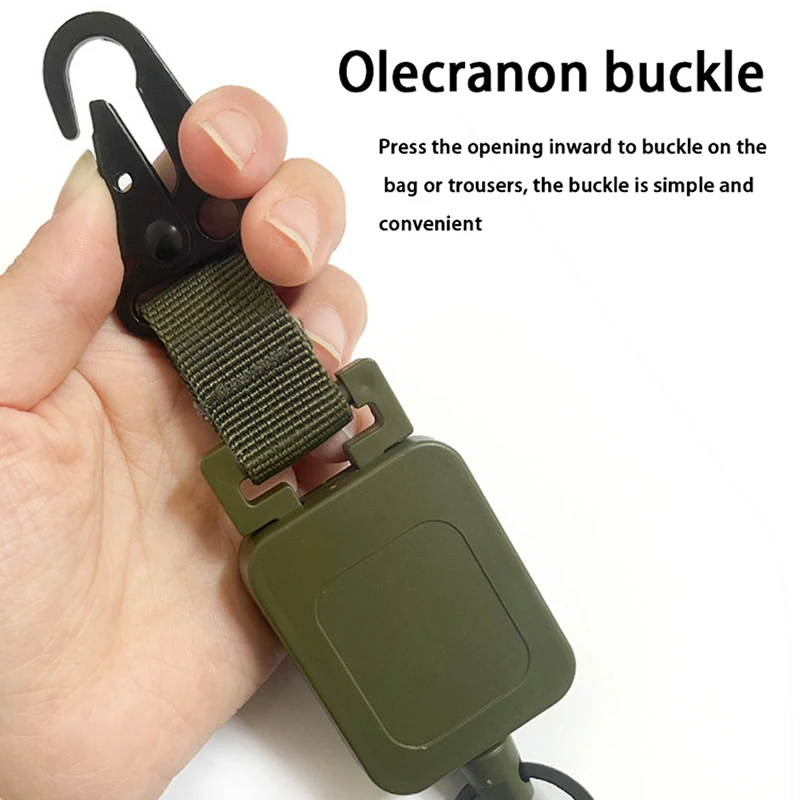 1PCS Sporty Anti-Theft Retractable Key Ring Metal Easy-to-pull Buckle Rope Elastic Keychain Anti Lost Key Chain Backpack Buckle