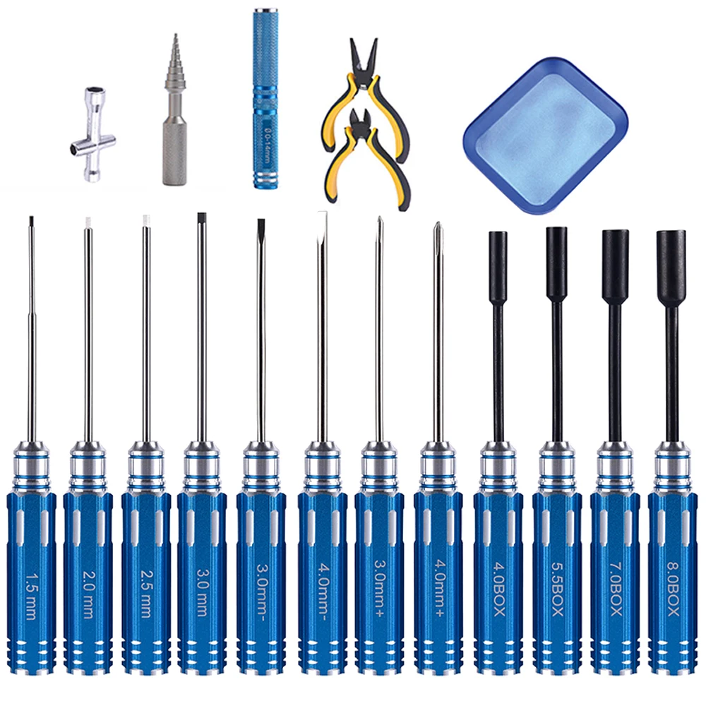 Multifunction Aluminum Repair Tool Kit Hex Screwdriver/Hex Nut Driver/Phillips Screwdriver/Allen Wrench For RC Car Quadcopter