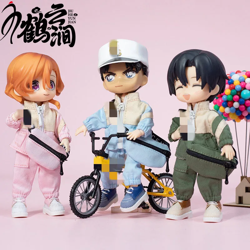 Ob11 Dolls Handmade Clothes Overalls Suit With Hat Messenger Bag Shirt Toy Accessories Obitsu11, GSC, Molly YMY P9 Dolls