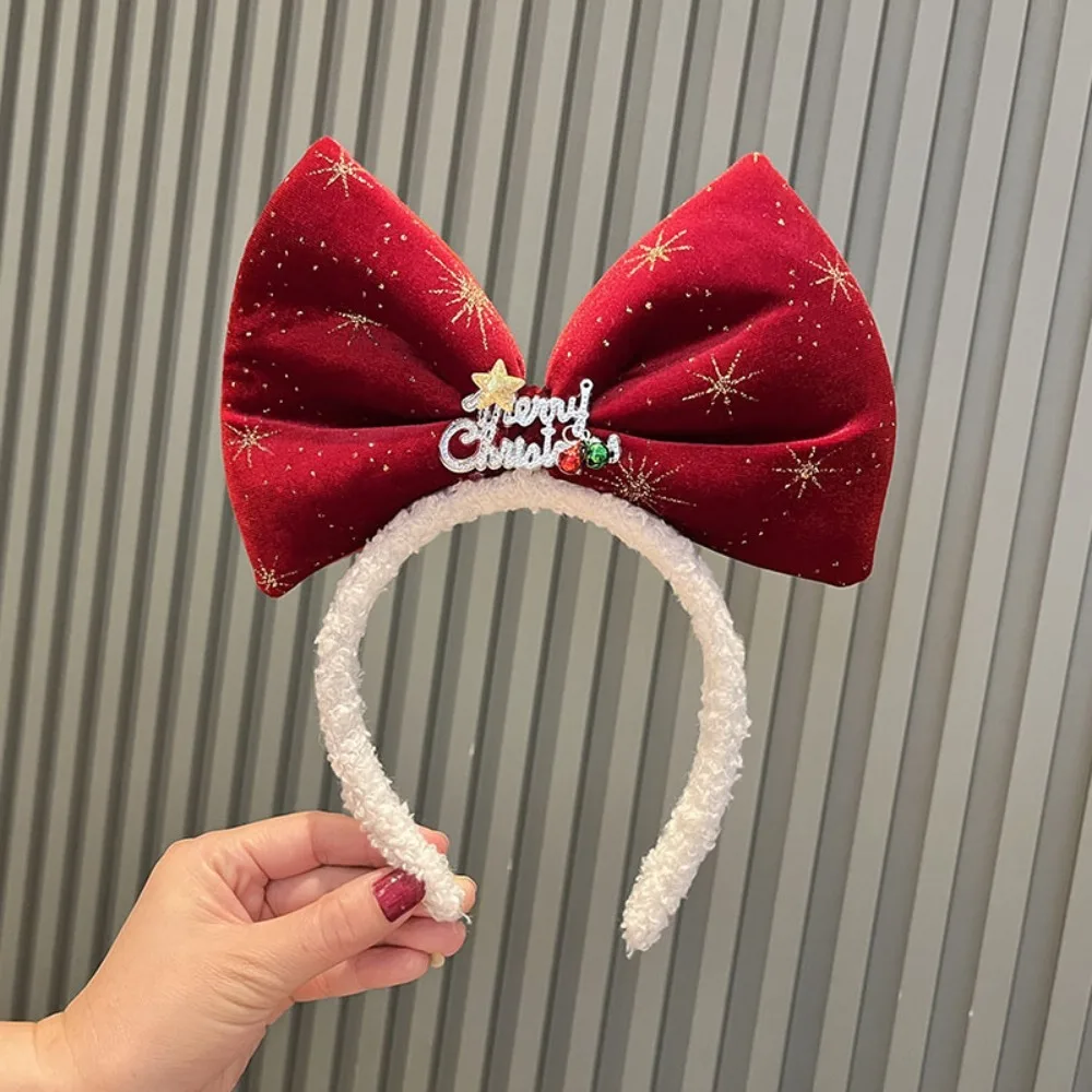 

Рождественский плюшевый ободок красный