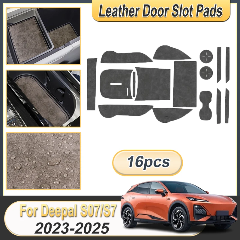 

Leather Coaster For Deepal S07 Accessories S7 C673 2023 2024 2025 Car Dust-proof Anti-Slip Cup Mat Door Slot Pad Interior Parts