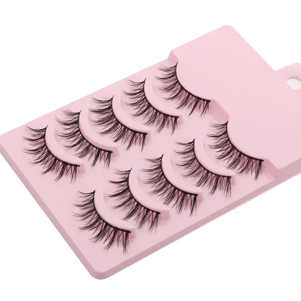 10 paia nuove ciglia finte lunghe naturali soffici stelo nero ciglia di visone 3D morbide incrociate Manga ciglia strumento per il trucco degli occhi