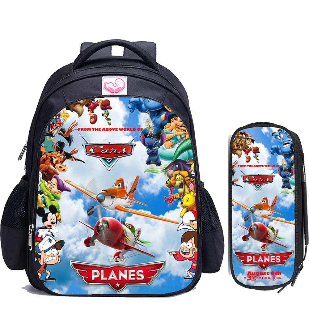 

16 Inch Disney Movie Planes Children School Bags Orthopedic Backpack Kids School Boys Girls Mochila Infantil Cartoon Bags