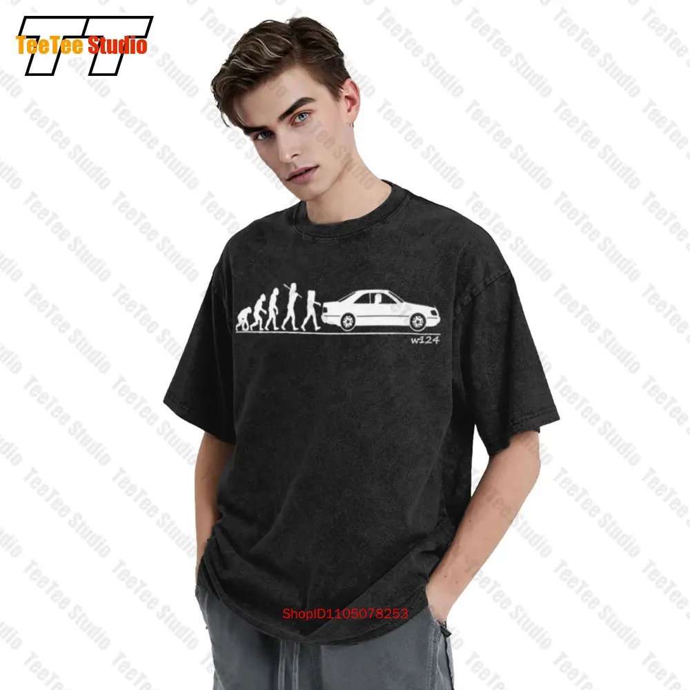 Evolution Of Man,Classic W124 Coupe Vintage Oversized T-Shirt 0EQK view 3