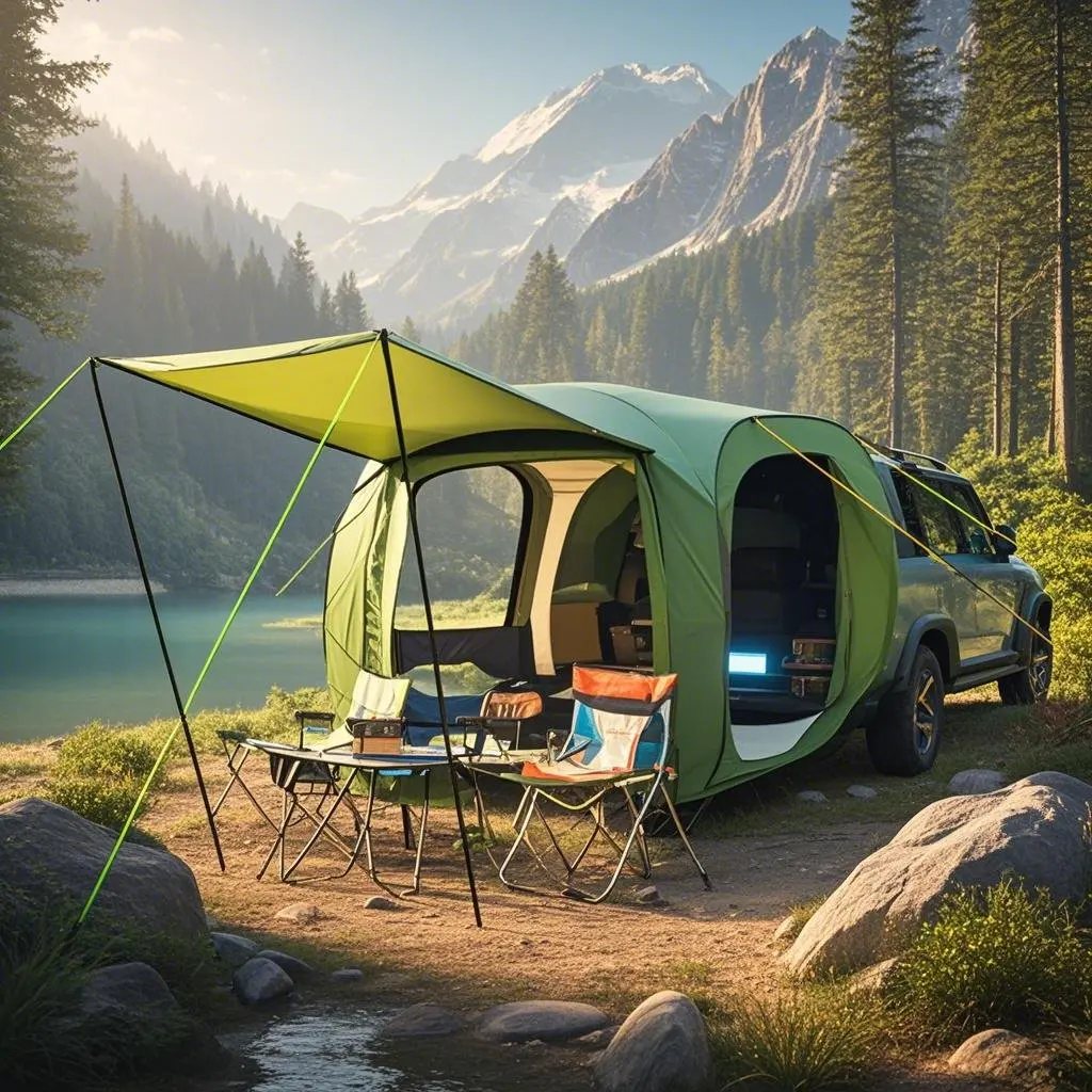 

Car Rear Automatic Tent, Car Tailgate Tent,Pop Up Car Rear Tent, SUV Tents Car Tents for Campers Multipurpose Truck Tent