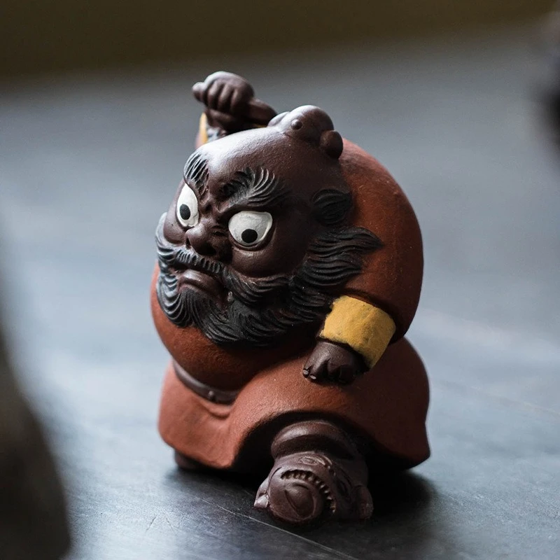 Zisha Tianshi Zhong Kui Night Watch Tea Pet Tea Play Ornament Can Raise Tea Table Sculpture Zhong Kui Liangjian