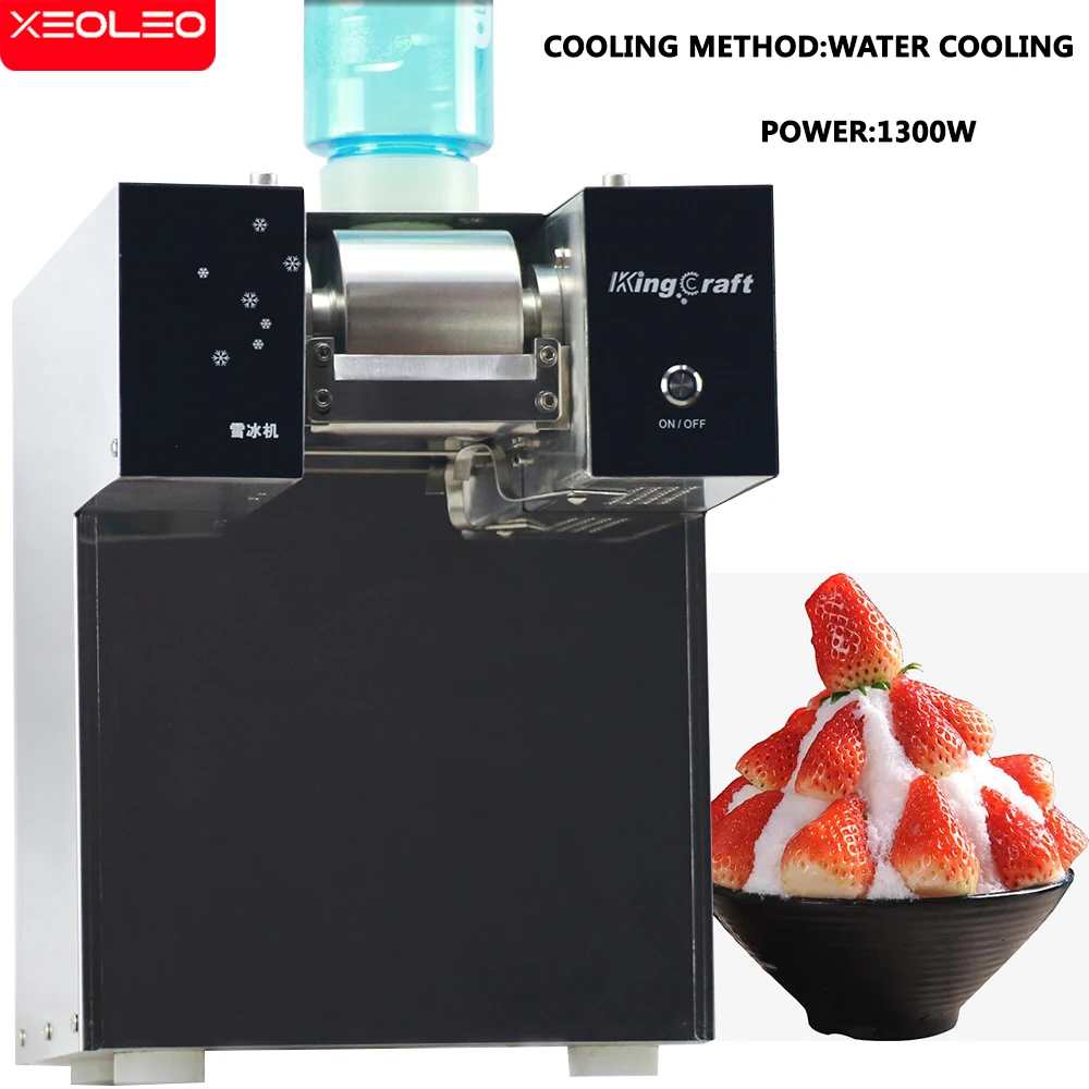 XEOLEO 1300W Commercial Snowflake Ice Machine 250kg/24h  Ice Shaver Snow Machine Ice Maker Machine Water-Cooling 220V