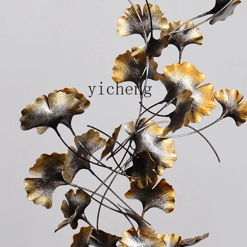 ZC wrought iron ginkgo biloba decoration Chinese sculpture decoration hotel living room study entrance handicrafts