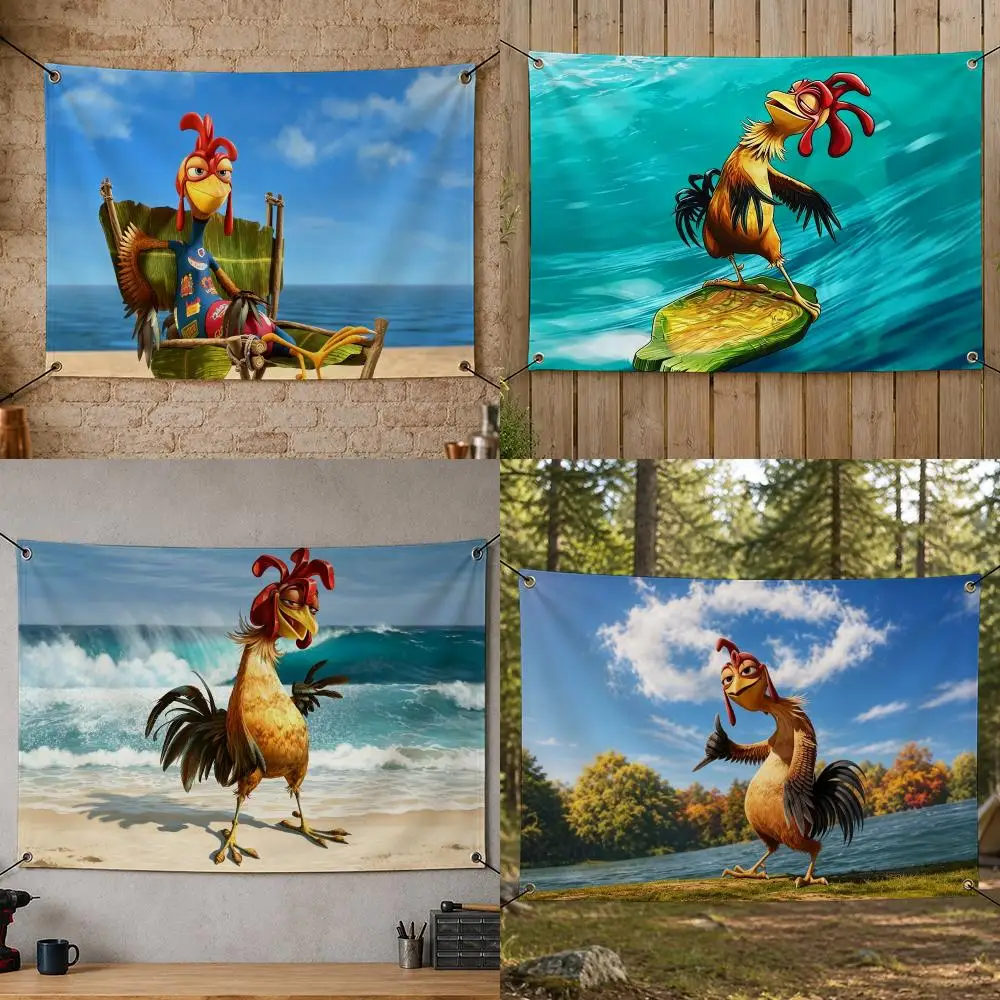 Character Surf Funny C-Chicken Joe Flags Flag Banner for Bedroom Dorm Party Home Living Room Game Room Gift