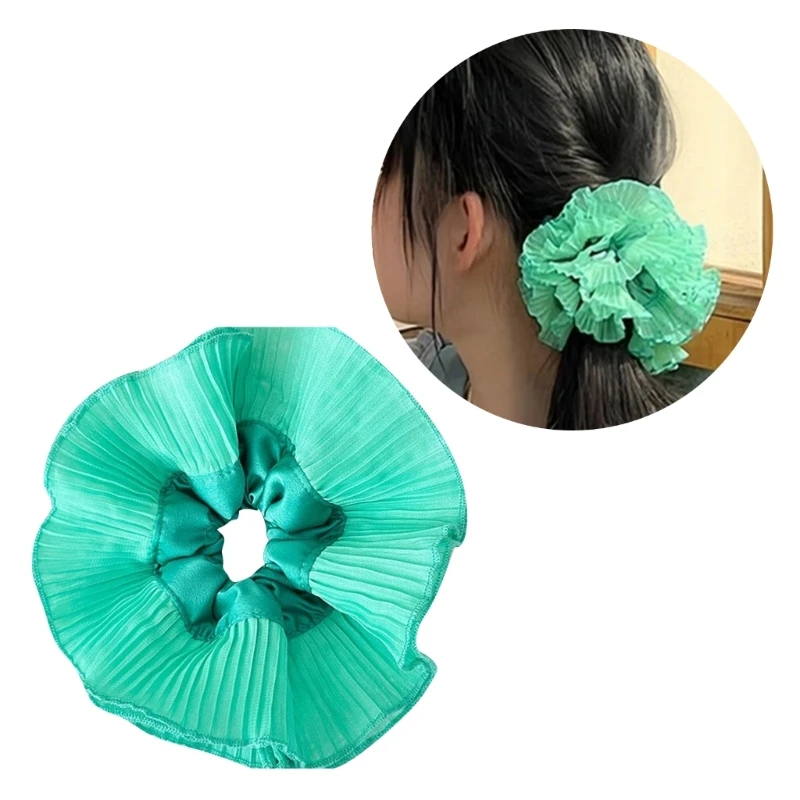 Elegant Ruffled Trim Hair Rope Layer Elastic Scrunchies Women Temperament Fashion Exaggerated Hair Rope Headpieces