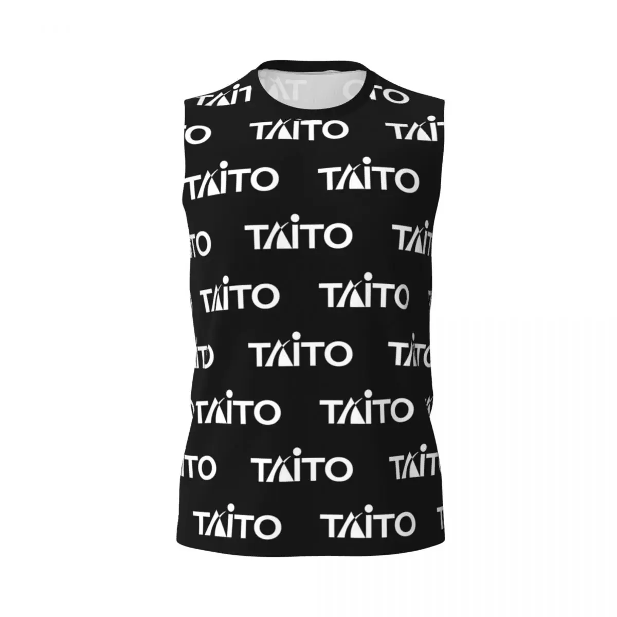 Black Taito For The Vewlix Arcad Men Printed Sleeveless T-shirt Casual Hip Hop Street Style Beach Holiday Tank Tops