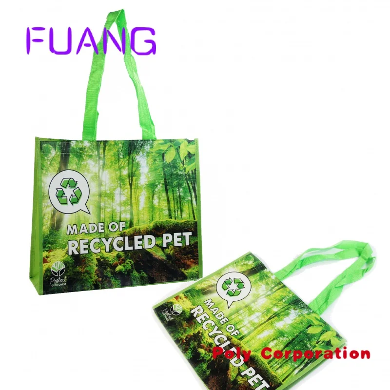 

Custom Custom Printed Waterproof Rpet Pp Non Woven Polypropylene Laminated Shopping Tote Bag With Logo Large