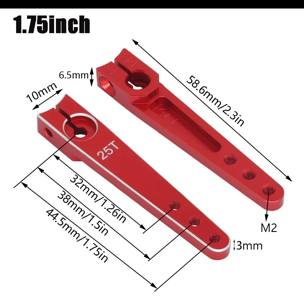 1 قطعة المعادن CNC المعادن التوجيه سيرفو الذراع القرن 1/1.25/1.5/ 1.75/ 2 بوصة ل RC طائرة RC سيارة سيرفو 25T سوينغ الذراع أجزاء