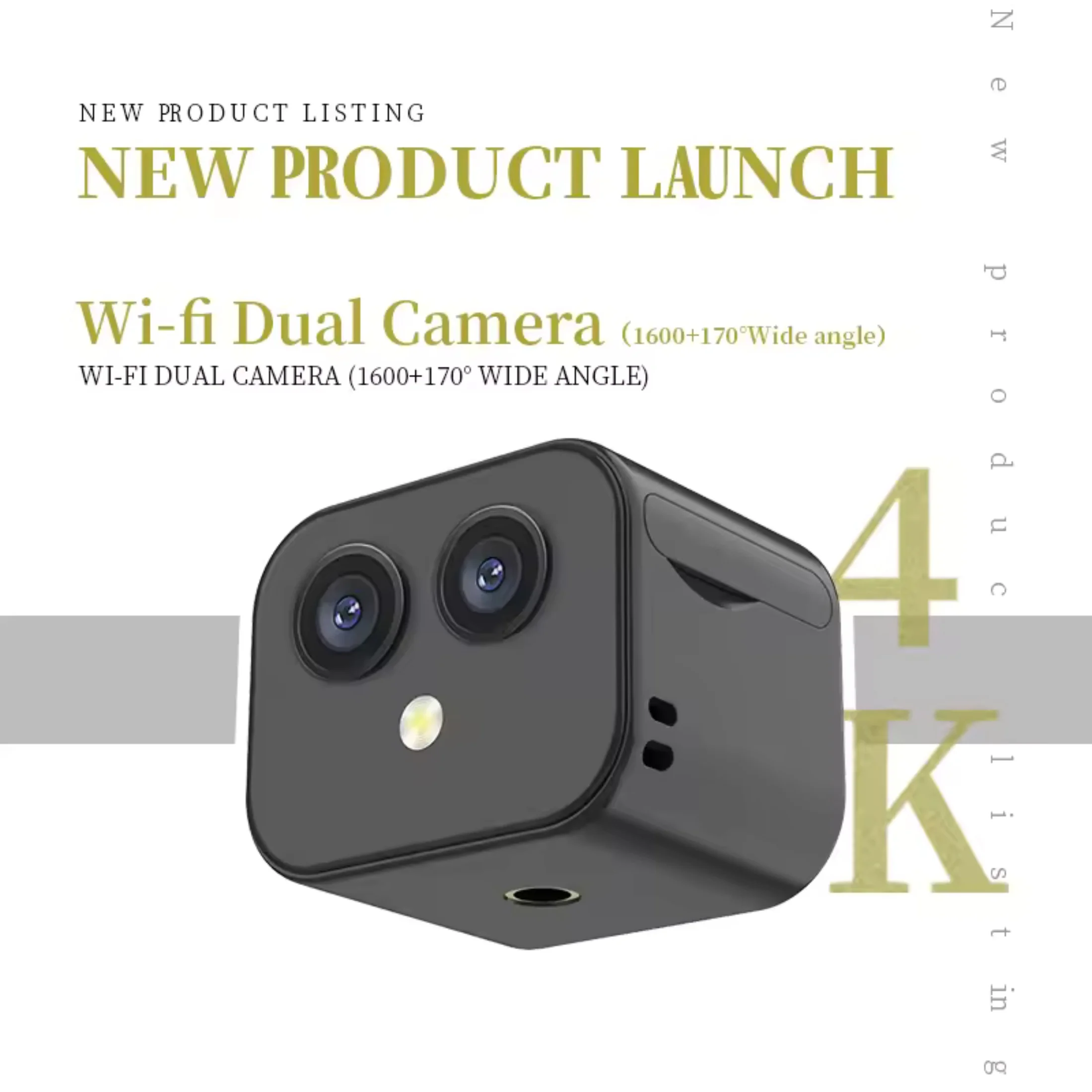 Mini WiFi Dual Lens Camera 170 Degree Wide Angle HD Compact Cam Magnetic Base Indoor Outdoor Sports Recording