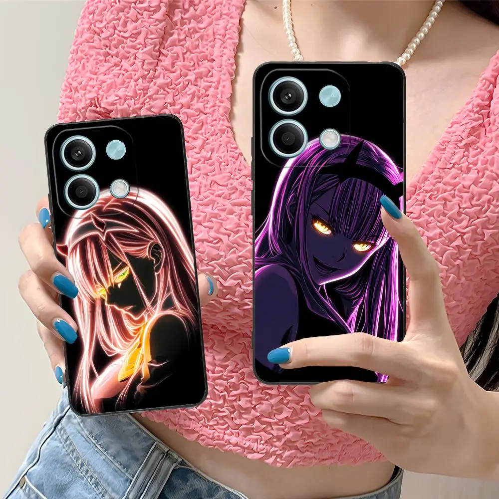 حافظة هاتف محمول Neon Zero Two لهاتف Xiaomi Redmi Note 14 13 12 11 A5 3 2 1 Pro Plus 4G 5G هاتف ذكي واقي بطباعة ملونة #1