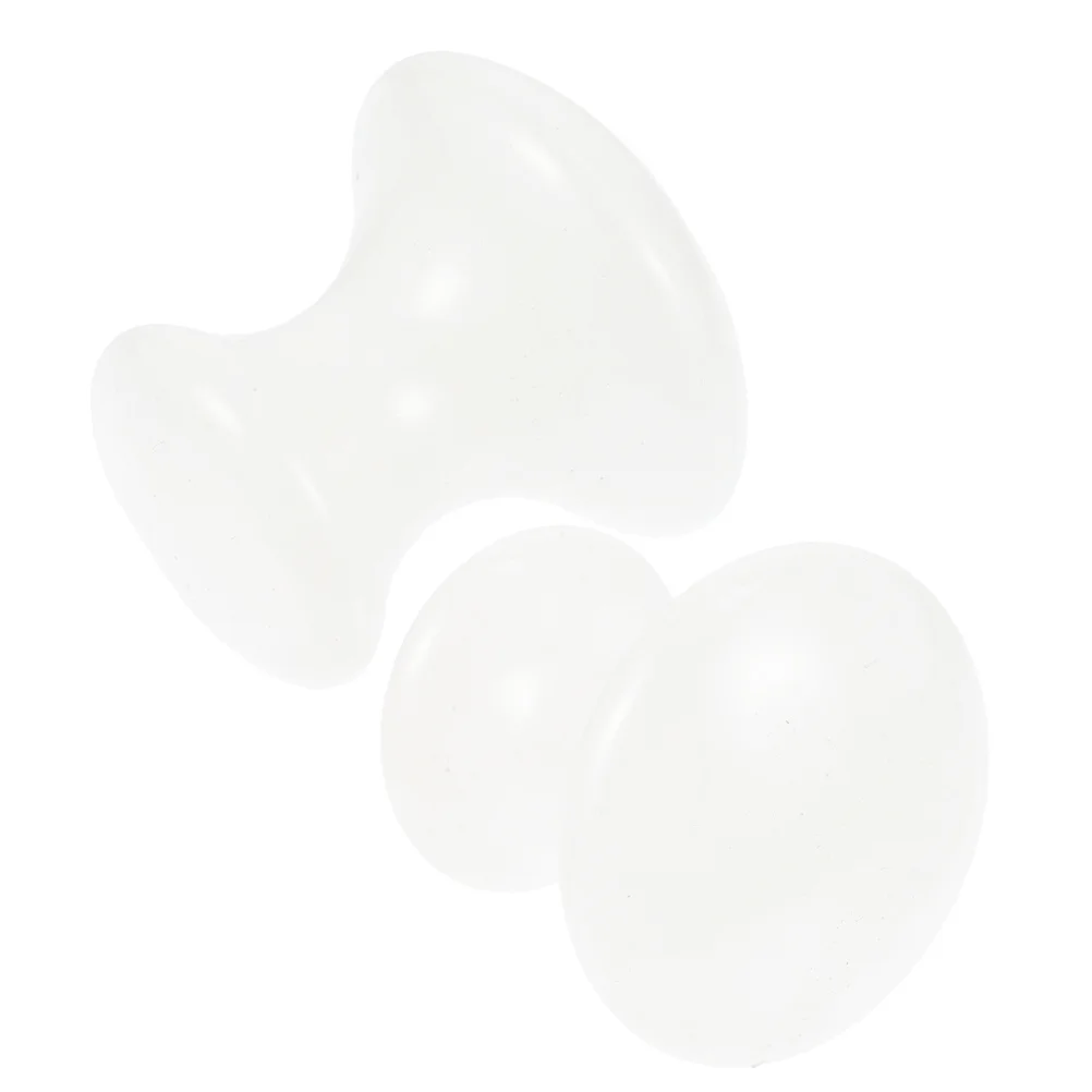 

2 Pcs Mushrooms Foot Massage Stones Face Crystal Manual Tools Massager White Guasha Scraping