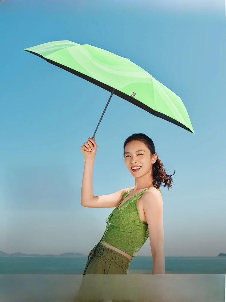 

Portable Banana Leaf Umbrella Sunscreen Three Clear Rain Two in One Windproof Sunshade Sunny Rain Umbrella UV Protection