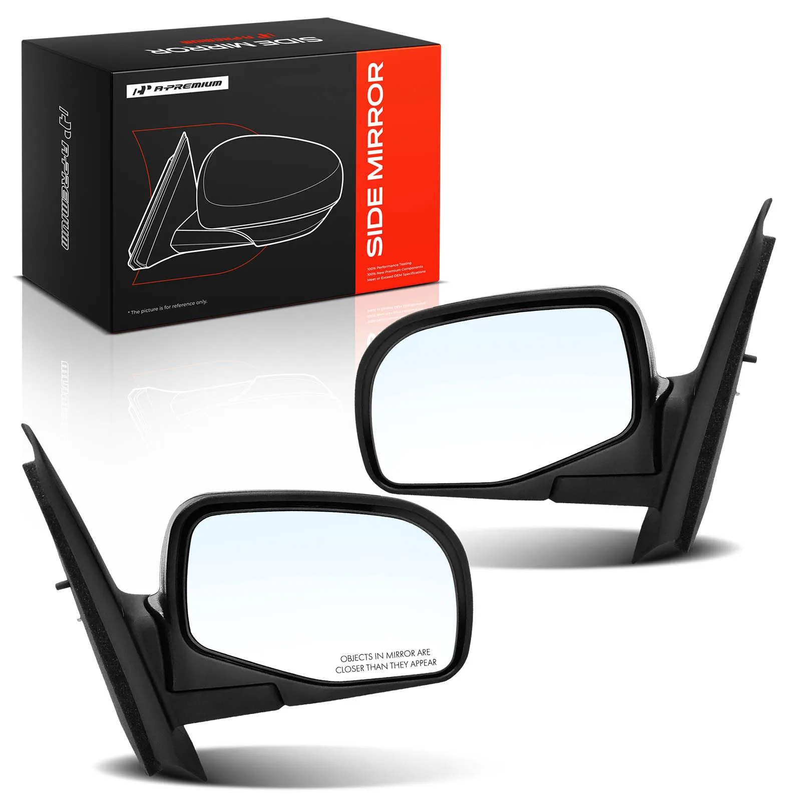 A-Premium Pair Manual Door Mirror for Ford Explorer Sport Trac 2001-2005 Manual Folding Black