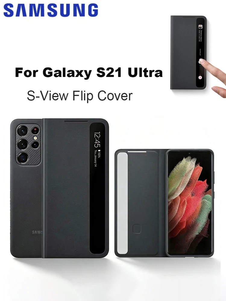 Etui z klapką Smart View z lusterkiem do Samsung Galaxy S21 Ultra 5G, etui LED S-View Clear View do Samsung S21 Ultra, model EF-ZG998 — zdjęcie produktu 7