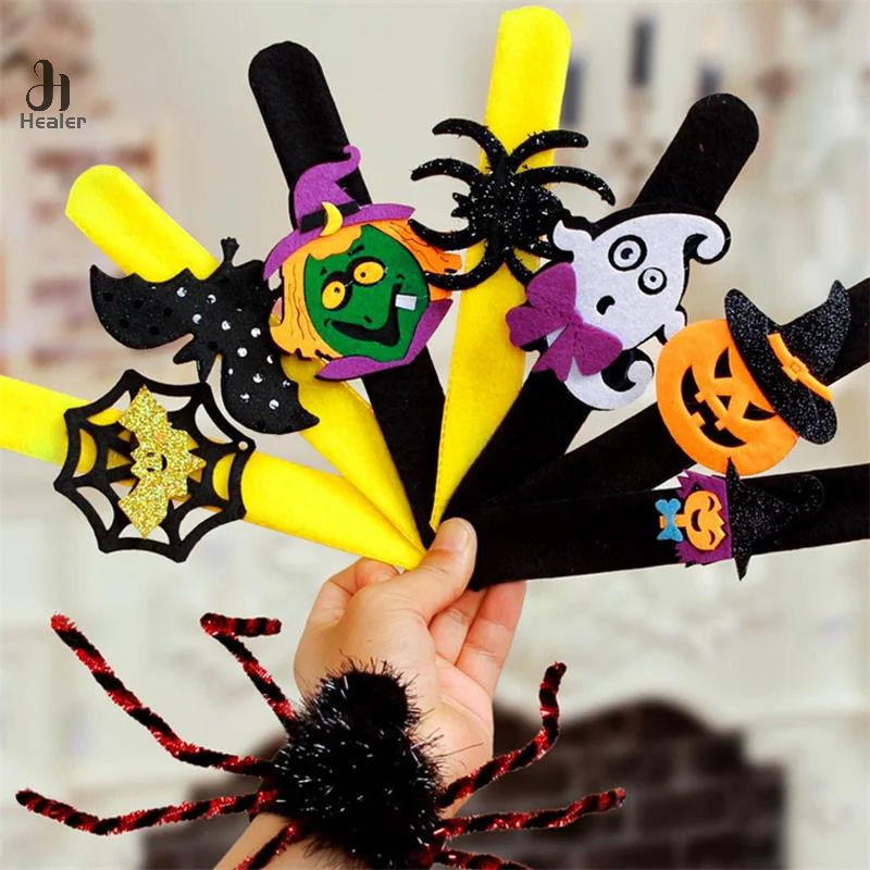 Decorazione di Halloween Slap Snap Wrap Wristband Hand Ring Clapping Ring Party Toy Slap bracciale Costume Prop accessori regalo per bambini