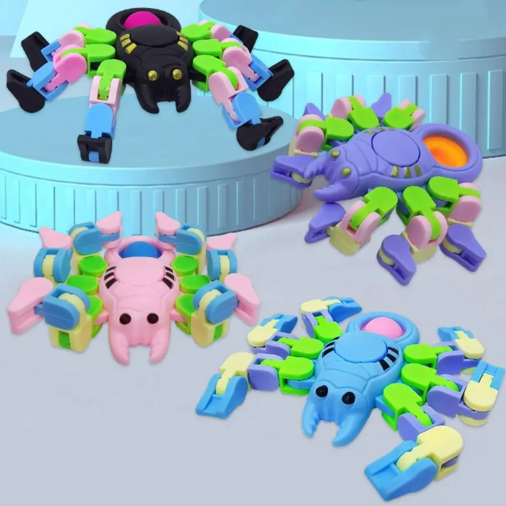 10 stks/set Transformeerbare Ketting Mechanische Ketting Fidgets Cartoon Dieren Mechanische Spinnen Transformeren Wacky Track Spinner