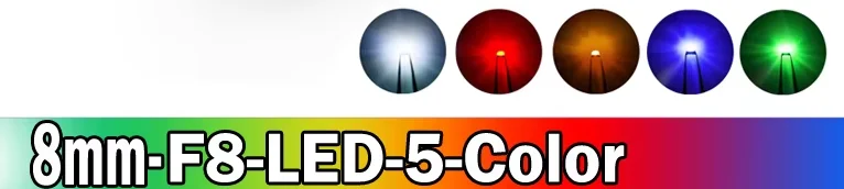 10 adet yeni F8 8mm 0.5W 3.0-3.2V hasır şapka LED beyaz süper parlak LED lamba geniş açı şeffaf LED lamba Strawhat LED