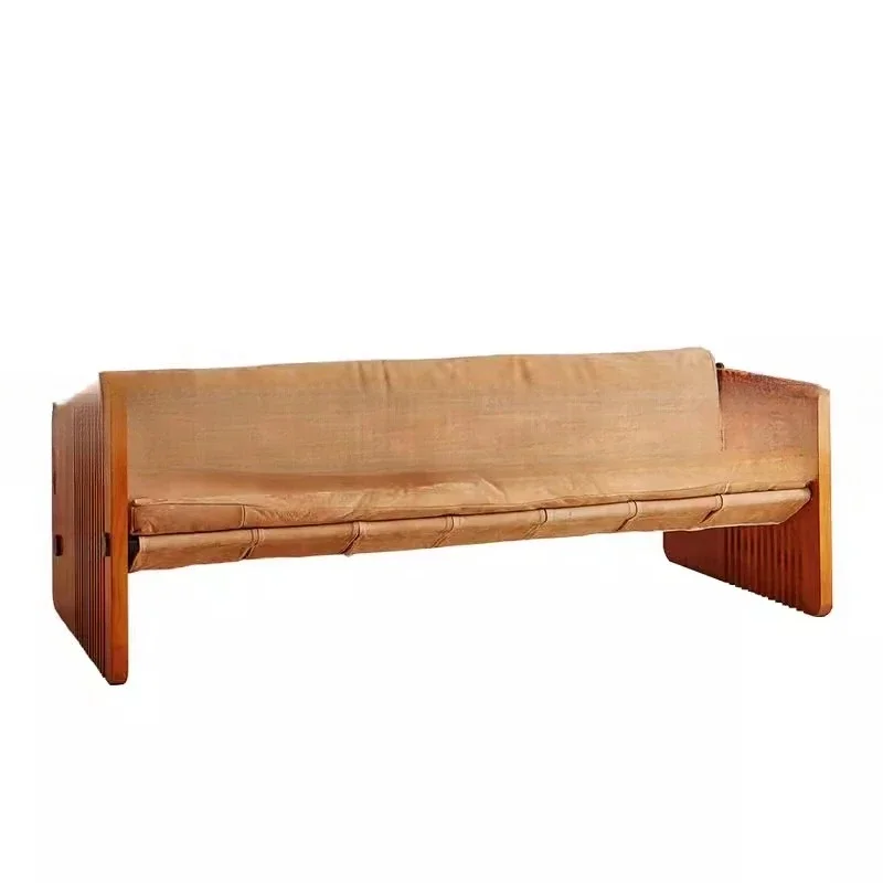 

Nordic retro, solid wood creative, adjustable sofa bed, double sofa