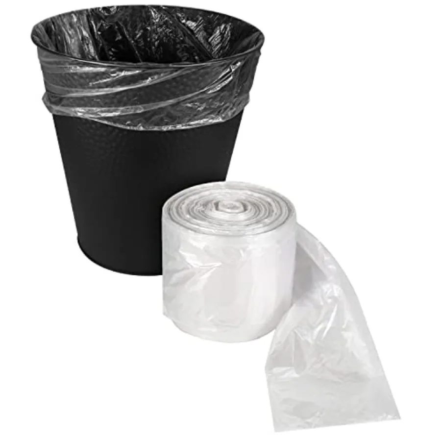 

4 Gallon trash bag liner 500 Count, Garbage bags, 17"x 18" Clear Leak proof Waste basket bin liners for bathroom, office and be