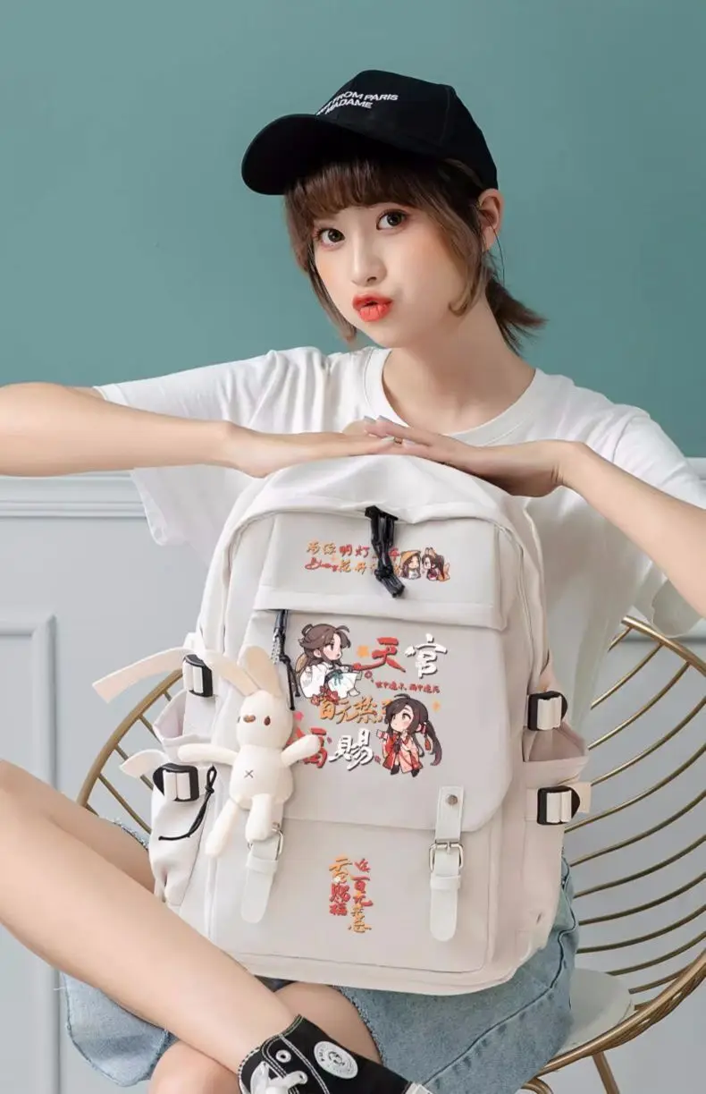 Anime Tian Guan Ci Fu Huacheng Backpack Student Schoolbag Anime Mochila Boys Girls Teens Travel Shoulder Bags