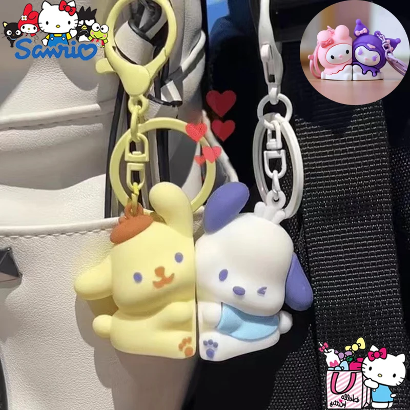 

Sanrio Creative Magnetic Pochacco PomPomPurin Keychain Cartoon My Melody Kuromi Couple Cute Pendant Decoration Holiday Gift