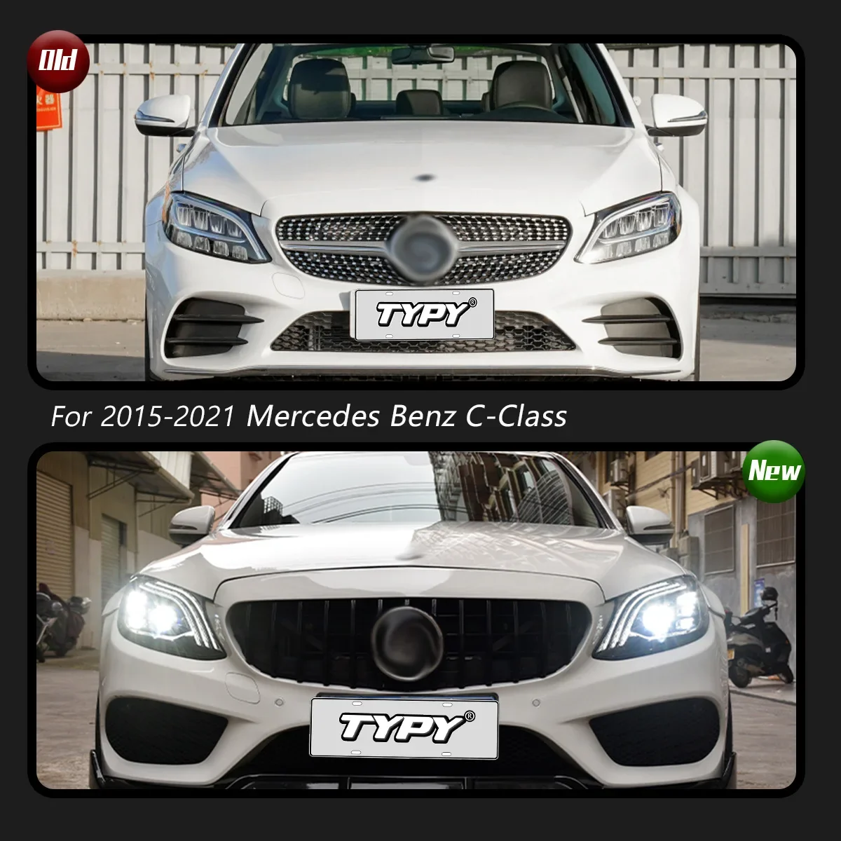 

Автомобильные фары TYPY для Benz C-Class W205, фары купе 2015-2021, светодиодные фары для проектора, дневные ходовые огни, автоаксессуары