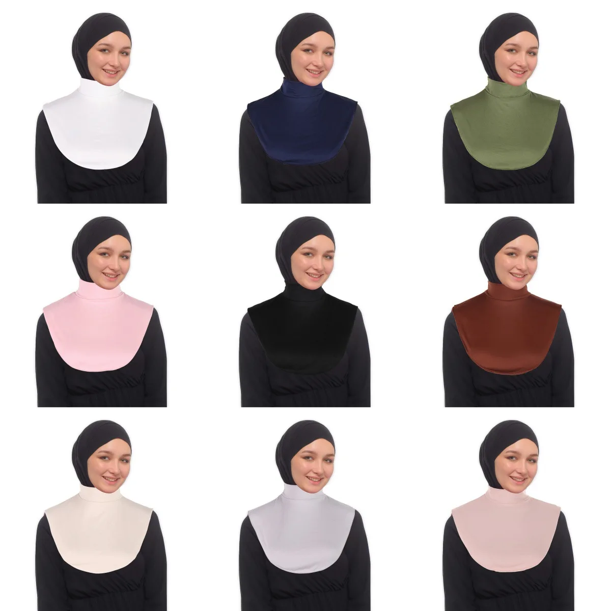

Women Men Jersey Turtleneck Fake Collar Adjustable Half Top Detachable Pullover False Fake Collar Neck Cover Simple Solid Color